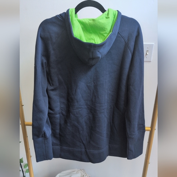 Nike NFL Seahawks Hoodie - Dark Blue and Bright Green NWT Sz L - Picture 2 of 3